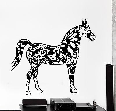 Wall Decal Horse Mustang Ornament Tribal Mural Vinyl Decal Unique Gift (z3194)
