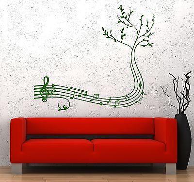 Wall Vinyl Music Notes Tree Cool Guaranteed Quality Decal Unique Gift (z3544)