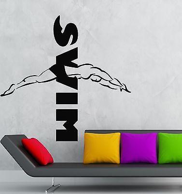 Wall Stickers Vinyl Decal Swimming Pool Water Sports Swim Unique Gift ...
