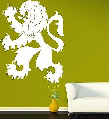 Wall Sticker Vinyl Decal Lion Heraldic Symbol  Leopard Claws Mane Profile Unique Gift (n314)