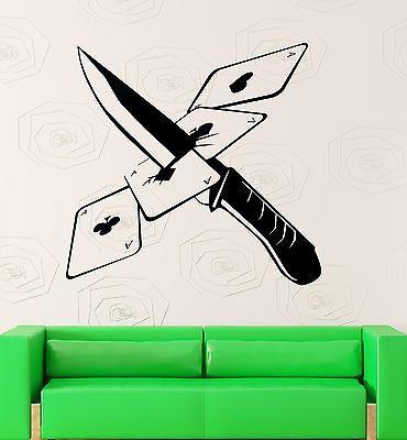 Wall Sticker Vinyl Decal Poker Gambling Mafia Weapons Cards Unique Gift (ig1912)
