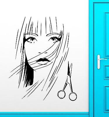 Wall Stickers Vinyl Decal Sexy Girl Scissors Barbershop Beauty Salon Unique Gift (ig1733)