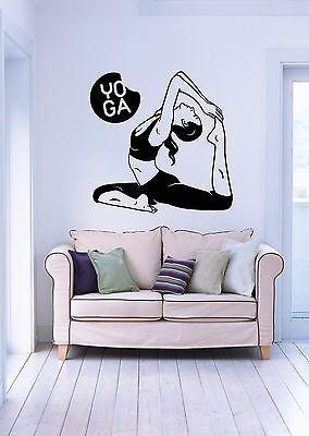 Wall Stickers Vinyl Decal Yoga Pose Woman Fitness Sport Decor (z1823)