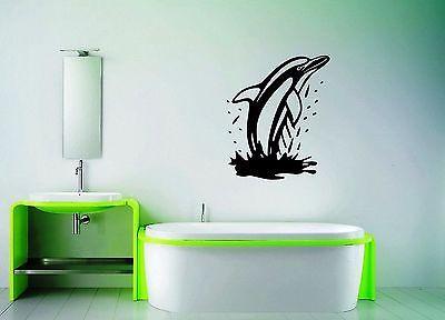 Wall Stickers Vinyl Decal for Bathroom Dolphin Ocean Marine Animal Unique Gift ig1385