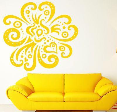 Wall Vinyl Sticker Big Exotic Flower Very Beautiful Decorative Image Unique Gift (n135)