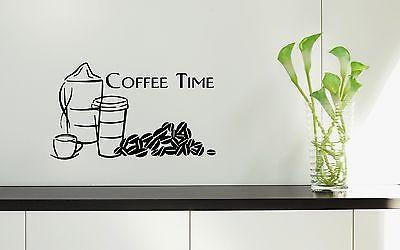 Wall Sticker Vinyl Decal Great Decor Quotes for Kitchen Coffee Time Unique Gift (ig1194)