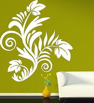 Wall Vinyl Sticker Decal Beautiful Floral Decoration Living Room Bathroom Unique Gift (n207)