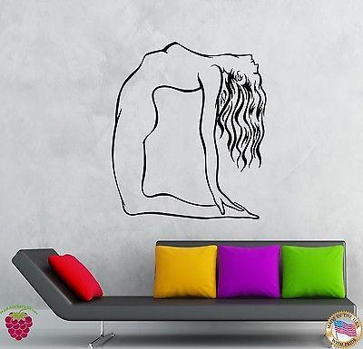 Wall Stickers Vinyl Decal Naked Girl Yoga Pose Fitness Sport Decor Unique Gift (z1944)