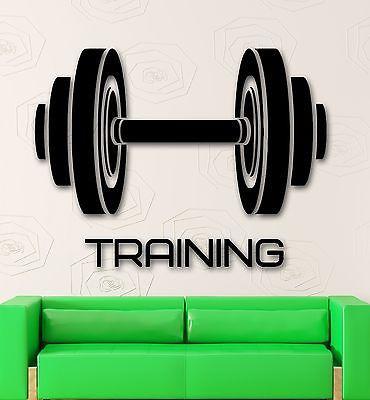 Wall Sticker Vinyl Decal Sport Gym training Dumbbells Fitness Inspire Unique Gift (ig1952)