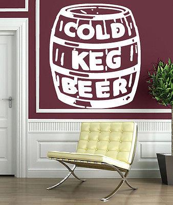 Wall Vinyl Sticker Decal Decor Large Barrel Beer Hops Cold Keg Unique Gift (n257)