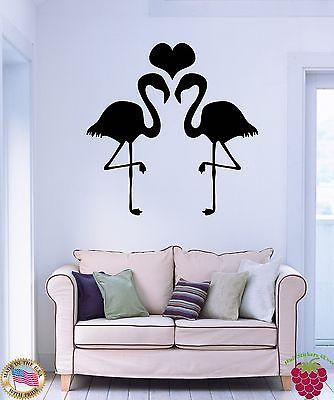 Vinyl Decal Wall Stickers Birds Flamingo Heart Romantic Decor For Bedroom Unique Gift (z1692)