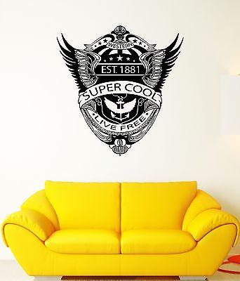 Wall Decal Western Eagle Wings Anchor America Flag Mural Vinyl Stickers Unique Gift (ed054)