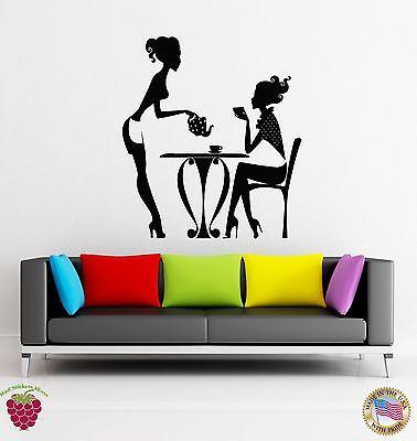 Wall Stickers Vinyl Decal  Hot Sexy Girls Drinking Coffee For Kitchen Unique Gift (z1903)