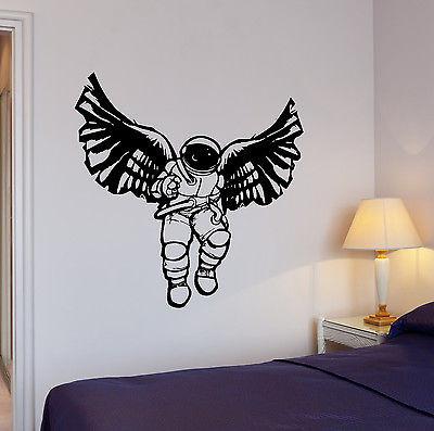 Wall Decal Diving Suit Space Angel Wings Astronaut Mural Vinyl Stickers Unique Gift (ed030)