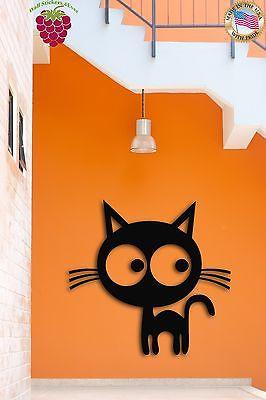 Wall Vinyl Sticker Funny Cat Kitty Pets Animals  Decor for Kid's Room Unique Gift (z1564)