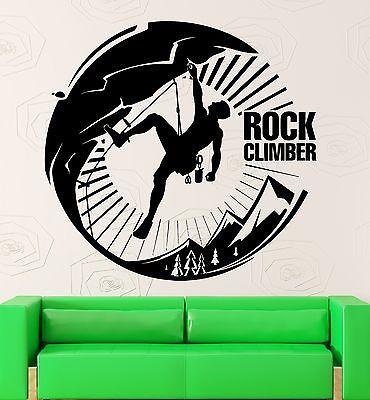 Wall Sticker Vinyl Decal Rock Climber Mountain Extreme Sports Tourism Unique Gift (ig2135)