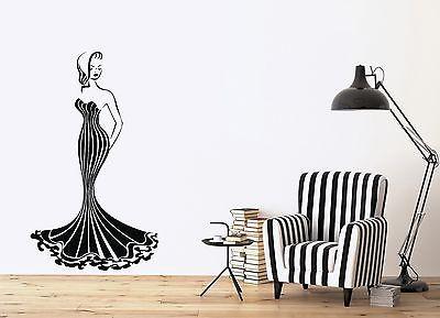 Wall Stickers Vinyl Decal Hot Sexy Girl Gorgeous Dress Luxury Figure Unique Gift (n170)