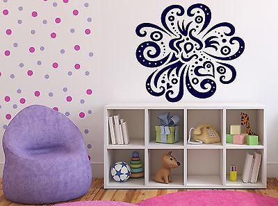 Wall Vinyl Sticker Big Exotic Flower Very Beautiful Decorative Image Unique Gift (n135)