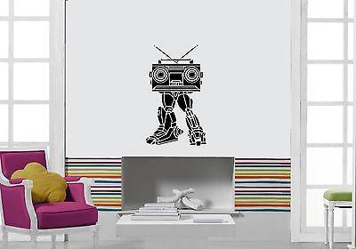 Wall Stickers Vinyl Decal Recorder Robot Music Player ig1386