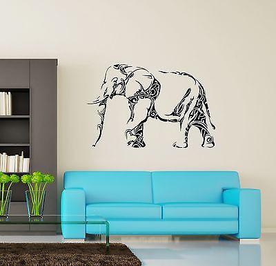 Wall Vinyl Elephant Cool Animal Ornament Mural Vinyl Decal Unique Gift (z3363)