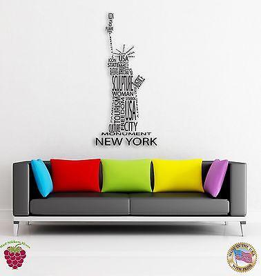 Wall Sticker New York Statue of Liberty Big Apple Modern Decor Unique Gift z1345