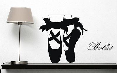 Wall Sticker Vinyl Decal Ballet Pointe Shoes Slim Legs Bows Dance Unique Gift (n296)