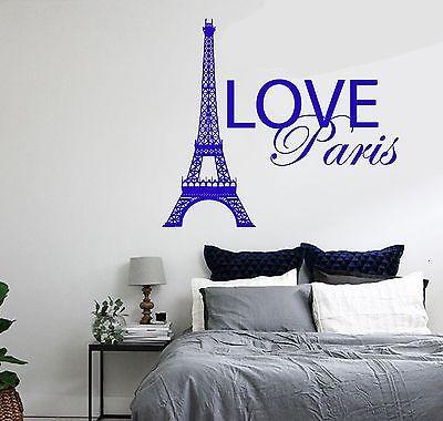 Wall Decal Paris France Eiffel Tower Quote City Love Vinyl Decal Unique Gift (z3134)