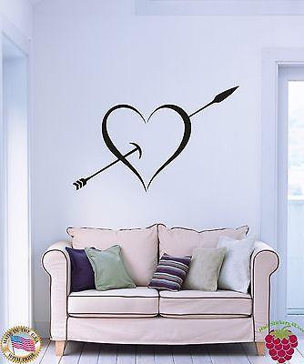 Vinyl Decal Wall Stickers Heart And Arrow Love Romantic Decor Unique Gift (z1682)
