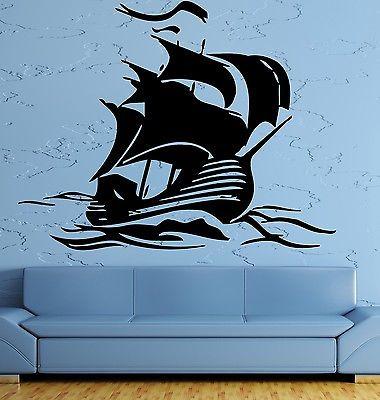 Wall Sticker Ship Yacht Sea Ocean Marine Water Sport Art Bedroom Unique Gift (z2585)