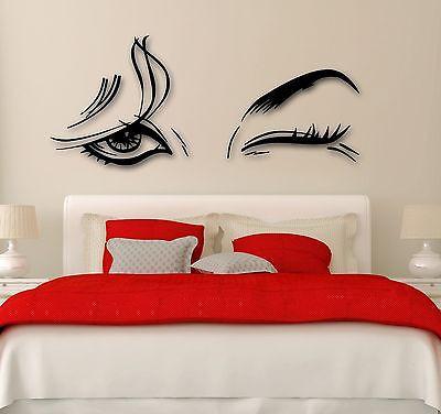 Vinyl Decal Beautiful Woman Beauty Salon Female Eye Makeup Sexy Girl Wall Stickers Unique Gift (ig1416)