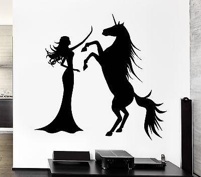 Wall Decal Unicorn Princess Girls Room Fairy Tale Fantasy Vinyl Stickers Unique Gift ig2522