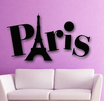 Paris Wall Stickers France Eiffel Tower Europe Tourism Vinyl Decal (ig1602)