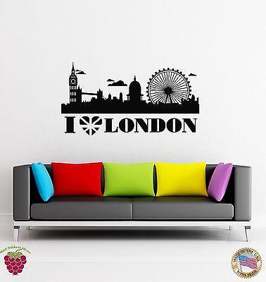Vinyl Decal Wall Stickers I Love London England Travel Europe British Unique Gift (z1613)