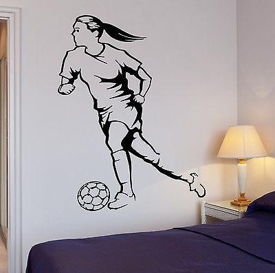 Wall Decal Soccer Woman Football Ball Sport Decor Cool Interior Unique Gift (z2713)