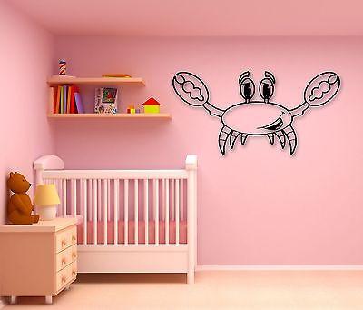 Wall Stickers Vinyl Decal Cheerful Crab Marine Decor for Kids Room Unique Gift (ig774)