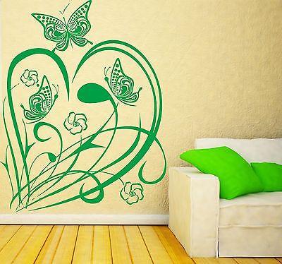 Wall Sticker Vinyl Decal Flock of Butterflies Flit Grass Flowers Joy Unique Gift (n149)