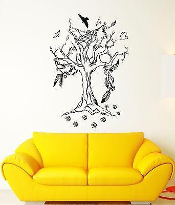 Wall Decal Tree Birds Nature Steps Dream��atcher Mural Vinyl Stickers Unique Gift (ed003)