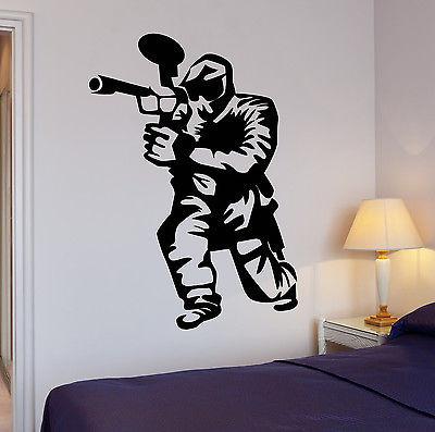 Wall Decal Paintball Gamer Boys Room Entertainment Vinyl Stickers Art Unique Gift (ig2557)