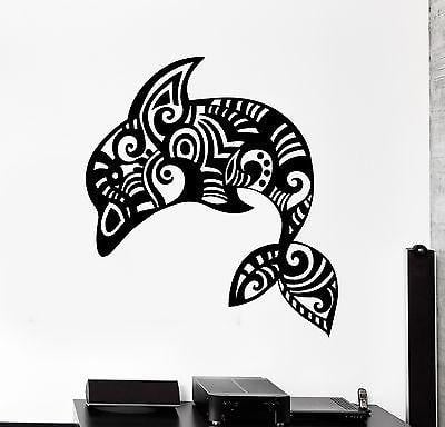 Wall Vinyl Ocean Sea Dolphin Ornament Mural Vinyl Decal Unique Gift (z3338)