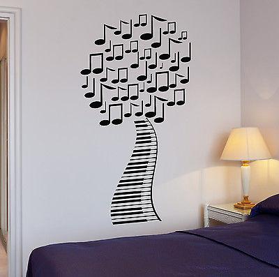Wall Stickers Musical Tree Music Piano Sheet Art Mural Vinyl Decal Unique Gift (ig1992)