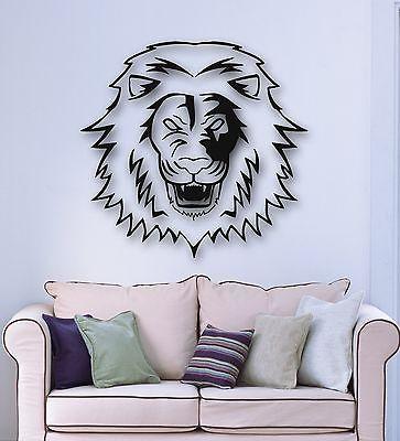 Wall Stickers Vinyl Decal Angry Lion Predator Animal Tribal Unique Gift (ig582)