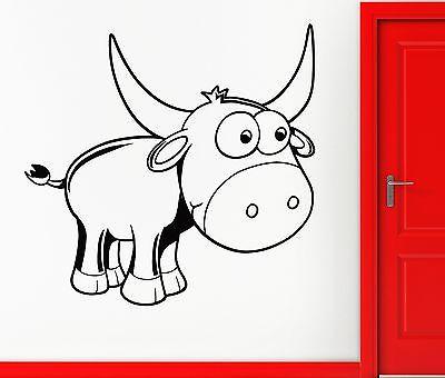 Wall Sticker Baby Bull With Horns Cool Decor For Kids Children Nursery Unique Gift (z1450)