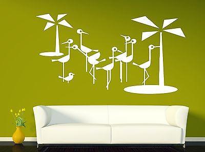 Wall Sticker Vinyl Decal Hummingbird Ostriches Flamingo Palm Tree  Unique Gift (n061)