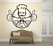 Wall Sticker Chef Jacket Chief Toques Dish Food Cool Vinyl Decal Uniqu ...