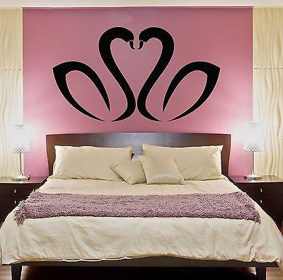 Wall Stickers Vinyl Decal Black Swans Birds Cute Decor For Bedroom Unique Gift (z1864)