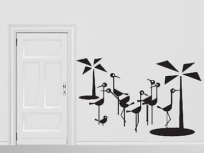 Wall Sticker Vinyl Decal Hummingbird Ostriches Flamingo Palm Tree  Unique Gift (n061)