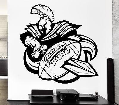 Wall Decal Sport American Football Rugby Ball Warrior Sword Vinyl Decal Unique Gift (ed301)