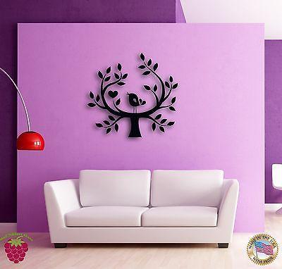 Wall Sticker Tree Bird Hearts Romantic Decor for Bedroom Unique Gift z1338