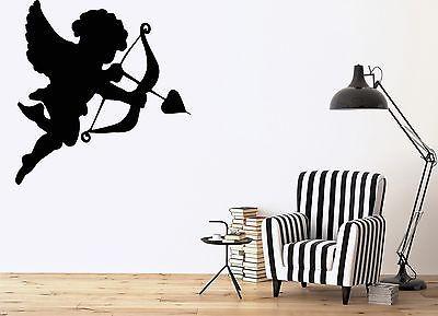 Wall Stickers Vinyl Decal Cute Little Cupid Bow and Arrow in the Heart Unique Gift (n079)