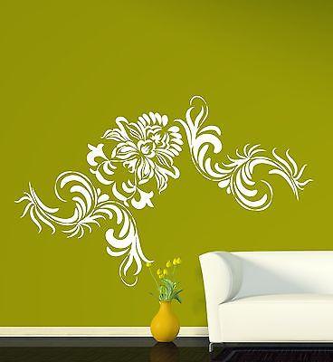 Wall Sticker Vinyl Decal Ornamental Flowers Heart Leaves Circles Unique Gift (n057)